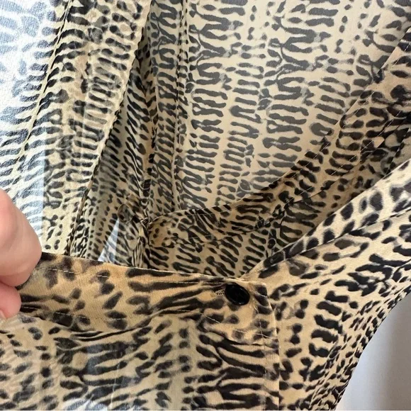 Lauren Ralph Lauren Silk Animal Print Blouse L - Picture 7 of 11